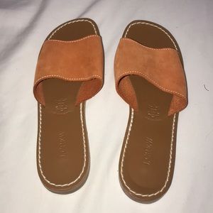 Orange J.Crew slip on sandals